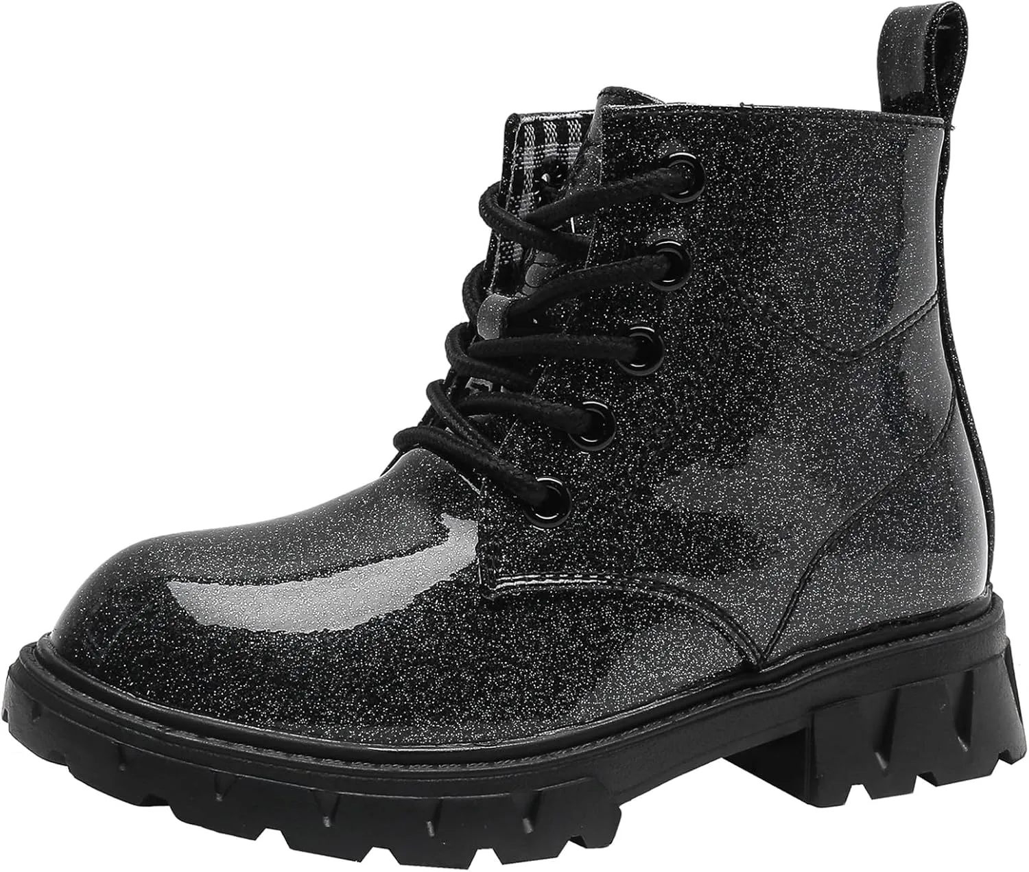 WUIWUIYU Boys Girls Combat Boots Waterproof Zip-up Hiking Ankle Boots Short Booties Desert Motorcyle Boots