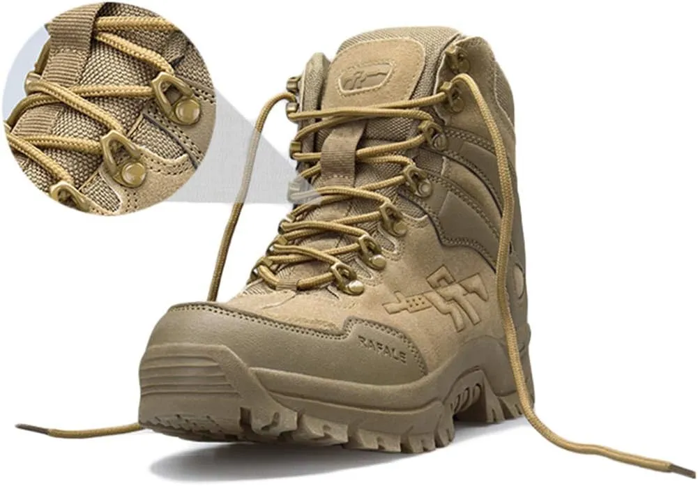Wygwlg Men's Army Safety Shoes Military Desert Combat Boot Waterproof Low Rise Hiking Boots Action Protection Boots