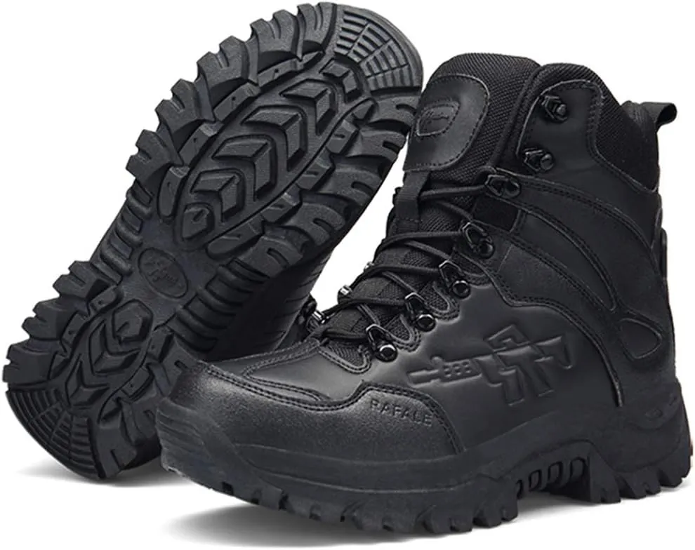 Wygwlg Men's Army Safety Shoes Military Desert Combat Boot Waterproof Low Rise Hiking Boots Action Protection Boots