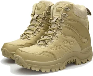 Wygwlg Men's Army Safety Shoes Military Desert Combat Boot Waterproof Low Rise Hiking Boots Action Protection Boots