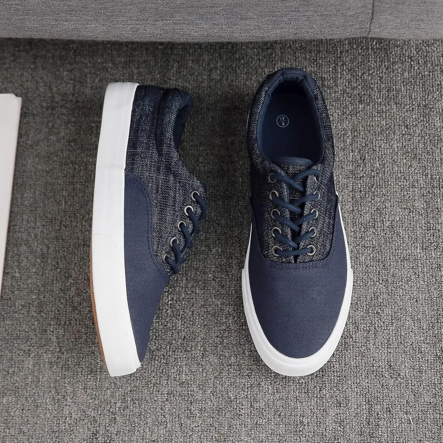yageyan Men??s Low Top Canvas Walking Shoes Lace-up Fashion Sneakers Casual