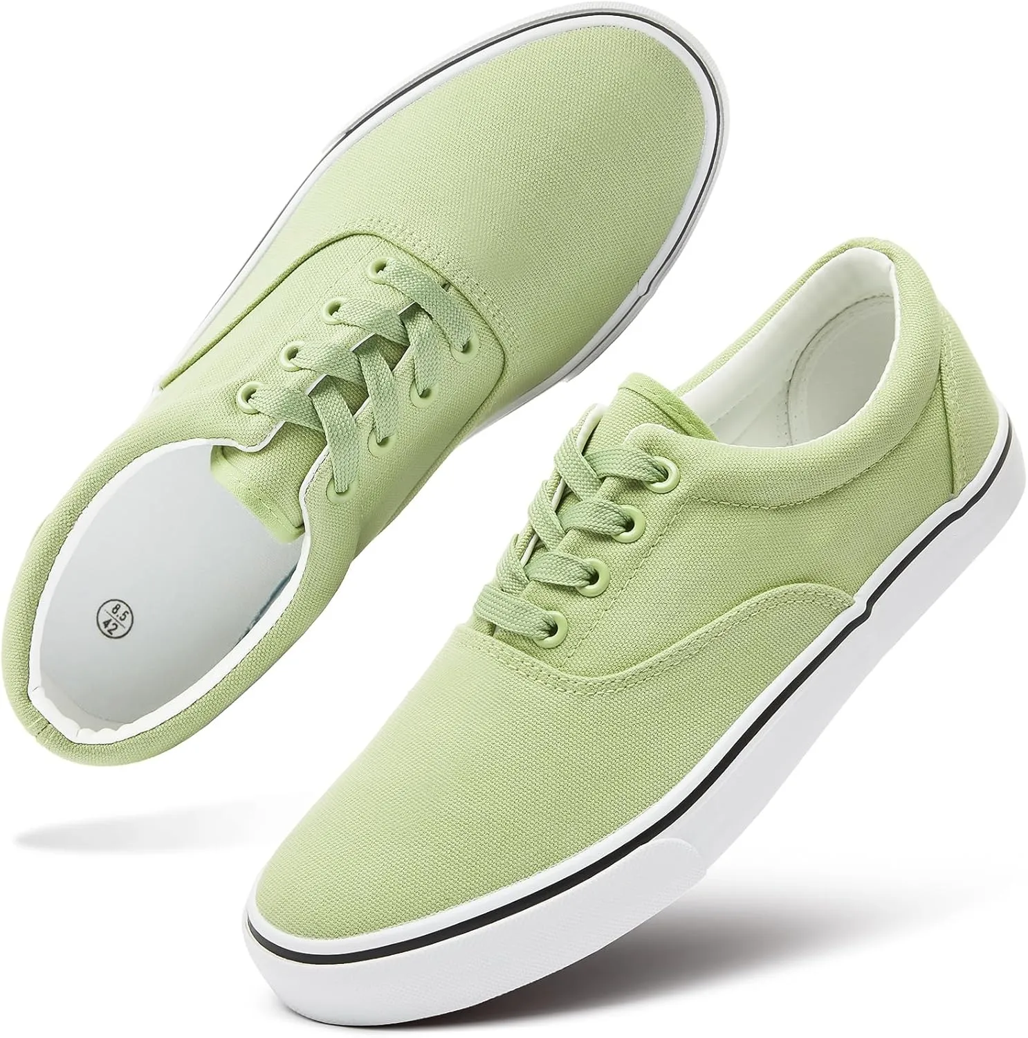 yageyan Men??s Low Top Canvas Walking Shoes Lace-up Fashion Sneakers Casual