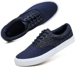 yageyan Men??s Low Top Canvas Walking Shoes Lace-up Fashion Sneakers Casual