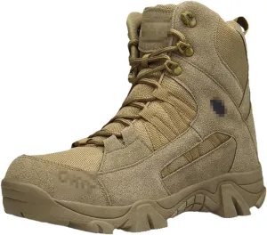 ZINERLIK Men's Tactical Boots Military Desert Waterproof Work Safety Shoes Hiking Shoes Ankle Outdoor Boots