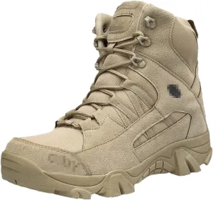 ZINERLIK Men's Tactical Boots Military Desert Waterproof Work Safety Shoes Hiking Shoes Ankle Outdoor Boots